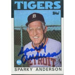 Sparky Anderson Autographed 1986 Topps Card  Sports 