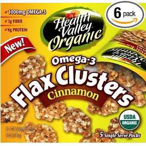 Health Valley Flax Clusters, Cinnamon, 5 Ounce Boxes (Pack of 6 