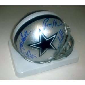 Roger Staubach, Danny White, Tony Romo and Troy Aikman Hand Signed 