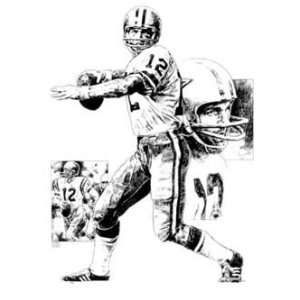  Roger Staubach Dallas Cowboys Lithograph Sports 