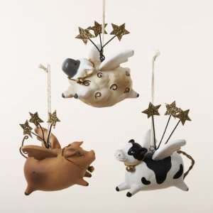  Club Pack of 12 Flying Pig, Cow & Sheep Christmas 