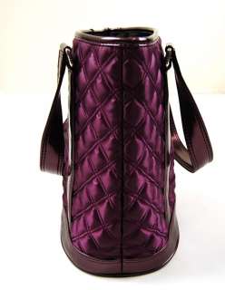 MARC JACOBS Quilted Satin Bucket Bag Tote Purple NEW  