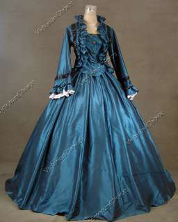 Civil War Victorian Satin Ball Gown Day / Evening Dress 170 M  