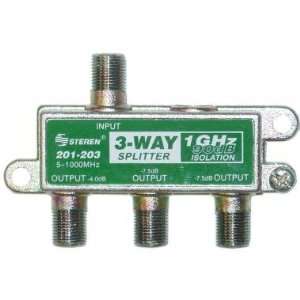 NEW F Pin (Coax) Splitter, 3 way, 1GHz 90dB   201 203 