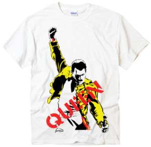 Queen Freddie Mercury Classic Rock Band white t shirt  