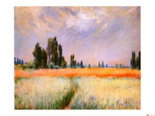 Claude Monet Distant Poplars Oil Painting repro  