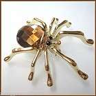 Rhinestone Crystals Cute Clear Araneid Spider Brooch Pin  