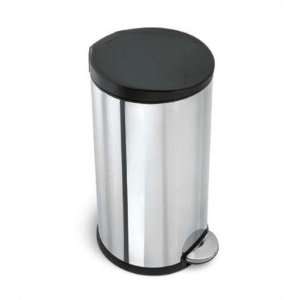 simplehuman CW195  X Semi Round Step Trash Can with Plastic Lid Size 