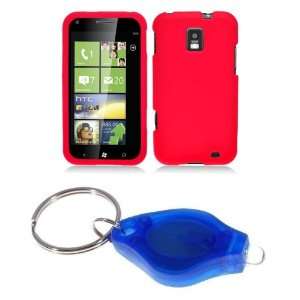  Premium Red Silicone Soft Skin Case Cover + ATOM LED Keychain Light 