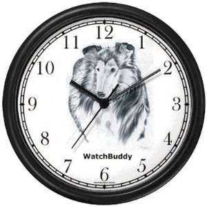  Collie Dog Wall Clock by WatchBuddy Timepieces (White 