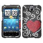 Curve Heart Bling Hard Case Cover for HTC Inspire 4G RE