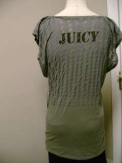 Juicy Couture Grey Slate Tee w/ Shirring L NWT  