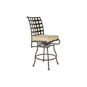 OW Lee Classico Wrought Iron Cushion Side Swivel Patio Counter Stool 