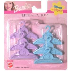  Barbie Little Extras Clip On Hangers Purple & Blue 