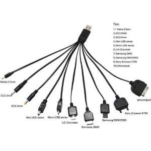  DEELI 10 in 1 Universal USB Multi Charger Cable with DEELI 