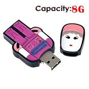  8G USB Flash Drive with Rubber Robot Doctor Shape (Red 