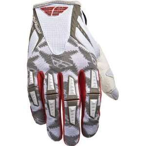  2011 FLY RACING YOUTH KINETIC GLOVES (SMALL) (WHITE/SILVER 