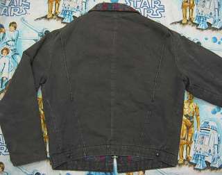Key Imperial BLACK CANVAS Blanket Lined JACKET L work faded chore 