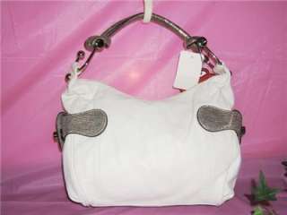 Bobbi By Sharif Leather Hobo Handbag with metallic trim New with tag L 