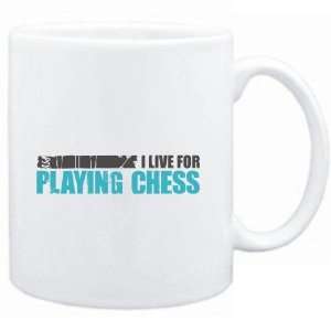  Mug White  I LIVE FOR playing Chess  Sports Sports 