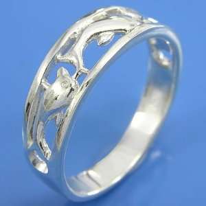  3.29 grams 925 Sterling Silver Plain Dolphin Ring size 7 