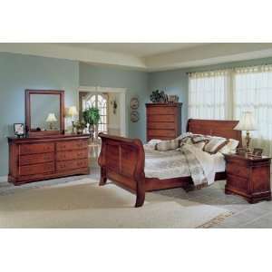  Bastille Bed Louis Phillippe Style Bed in Cherry Finish 