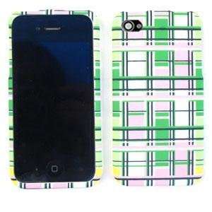 APPLE Iphone 4 4s Green / Pink / Yellow Blocks HARD PROTECTOR COVER 