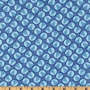   Definitions Abstract Circles Blue Fabric By The Yard Arts, Crafts