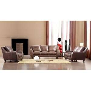  Vig Furniture Full Leather Bremen Brown Sofa Set
