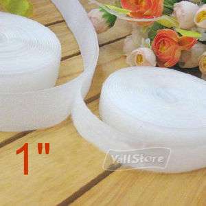yards 1 inch Sew on Hook and Loop Velcro Tape White  