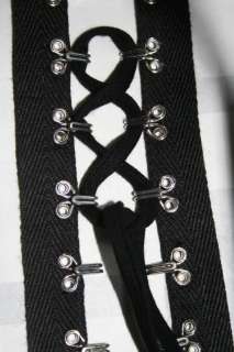 BLACK twill jumbo hook tape corset gothic FREE CORD  