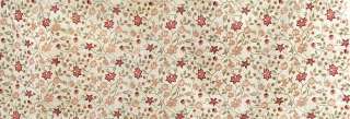 Embroidered, Silk Fabric. Ivory with Pink, Sage, Burgundy & Beige 