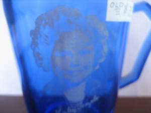 VINTAGE SHIRLEY TEMPLE Signature cobalt Small PITCHER 4 Creamer 