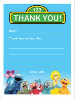 Set of 10 Sesame Street Thank You Cards  