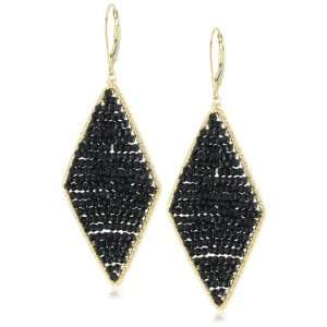    Dana Kellin Jet Crystal Large Diamond Shape Earrings Jewelry