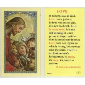  Love is Patient   St. Paul to the Corinthians Holy Card 