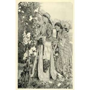  1898 Print Lilium Auratum Mountain Lily Japan Costume 
