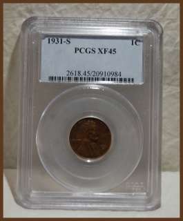 1931 S LINCOLN CENT PCGS GRADED XF 45  