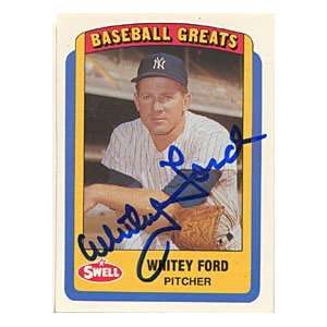  Whitey Ford Autographed/Signed 1990 Swell Card Sports 