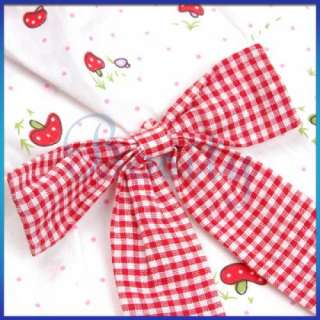   Red Checked Trim Pet Dress Dog Skirt Clothes w Bowtie Cool Apparel S