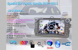   DVD GPS NAV Radio Stereo For Toyota Corolla 2007 2008 2009 2010 2011