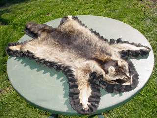 RACCOON RUG hand crafted for HUNTING LODGE CABIN DECOR  