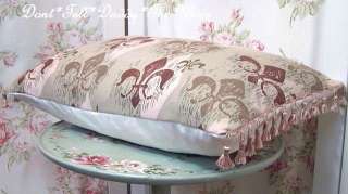 FRENCH PARIS CHIC Vintage BARKCLOTH Fabric Pillow FLEUR DE LIS Ooh La 