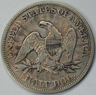 1853 US COIN SEATED LIBERTY ARROWS AND RAYS SILVER HALF DOLLAR   99c 