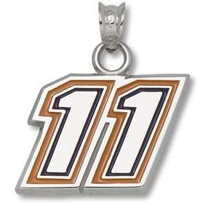  Denny Hamlin No. 11 Enamel 1/2in Pendant   Sterling Silver 