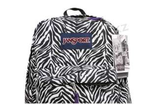 Jansport Superbreak White Black Cosmo Zebra Backpacks T501 Bookbags 