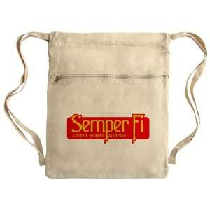   Messenger Bag Sack Pack Khaki Semper Fi Marine Corps 
