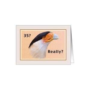    35th Birthday Card with Crested Caracara Card Toys & Games