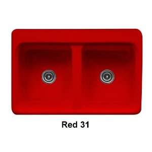 Advantage Wickford Double Bowl Self Rimming Kitchen Sink Finish Red 