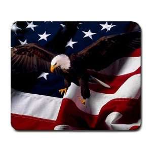  American Flag and Bald Eagle Patriotic USA Large Mousepad 